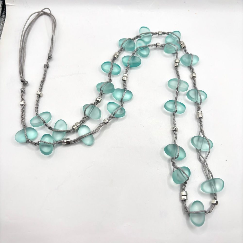 Elegant Aqua Beaded Necklace